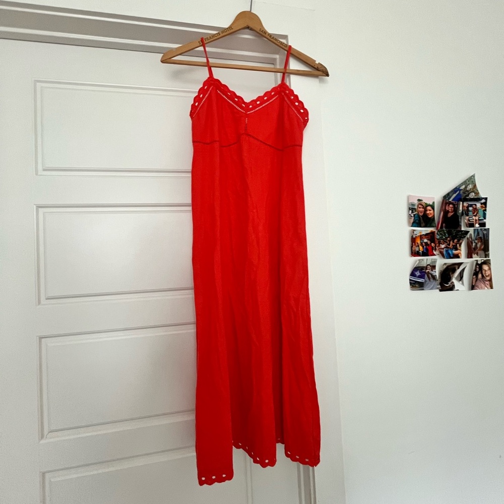 Orange Old Navy Eyelet Trim Slip Dress